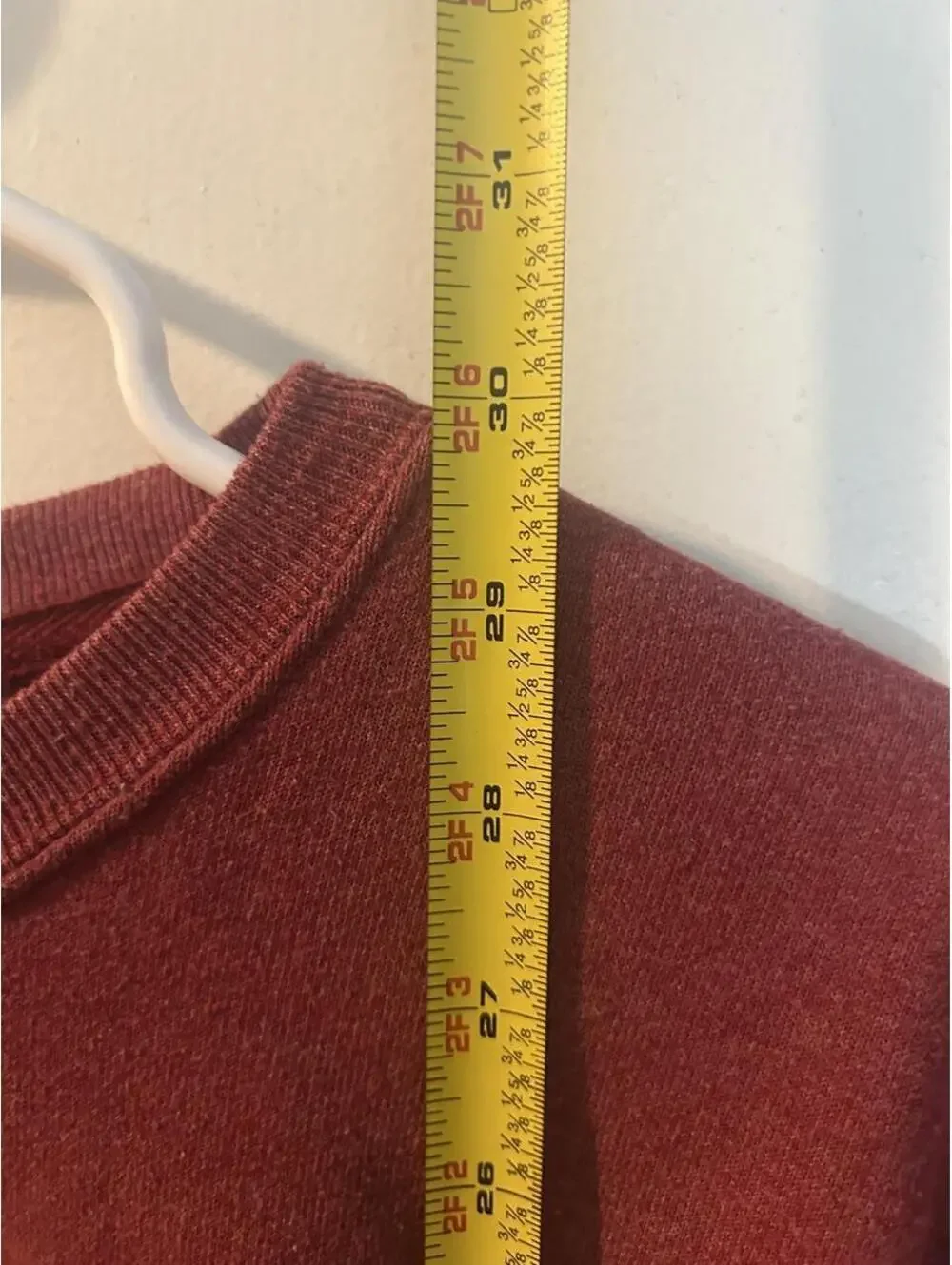 The North Face red sweatshirt with white logo and 'since 1968' text size L
